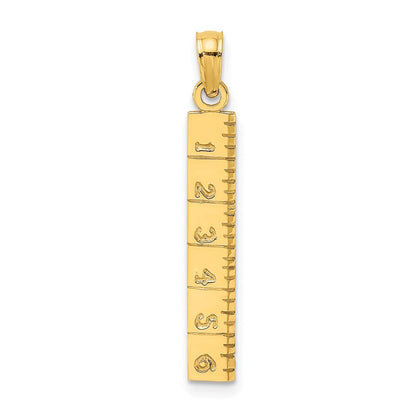 14k Yellow Gold Six Inch Ruler Charm Pendant for Women
