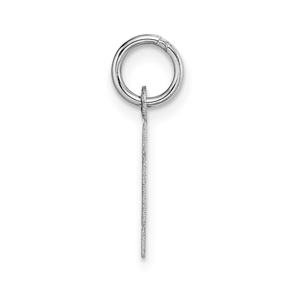 14k White Gold Small Block Letter K Initial Charm Pendant for Women