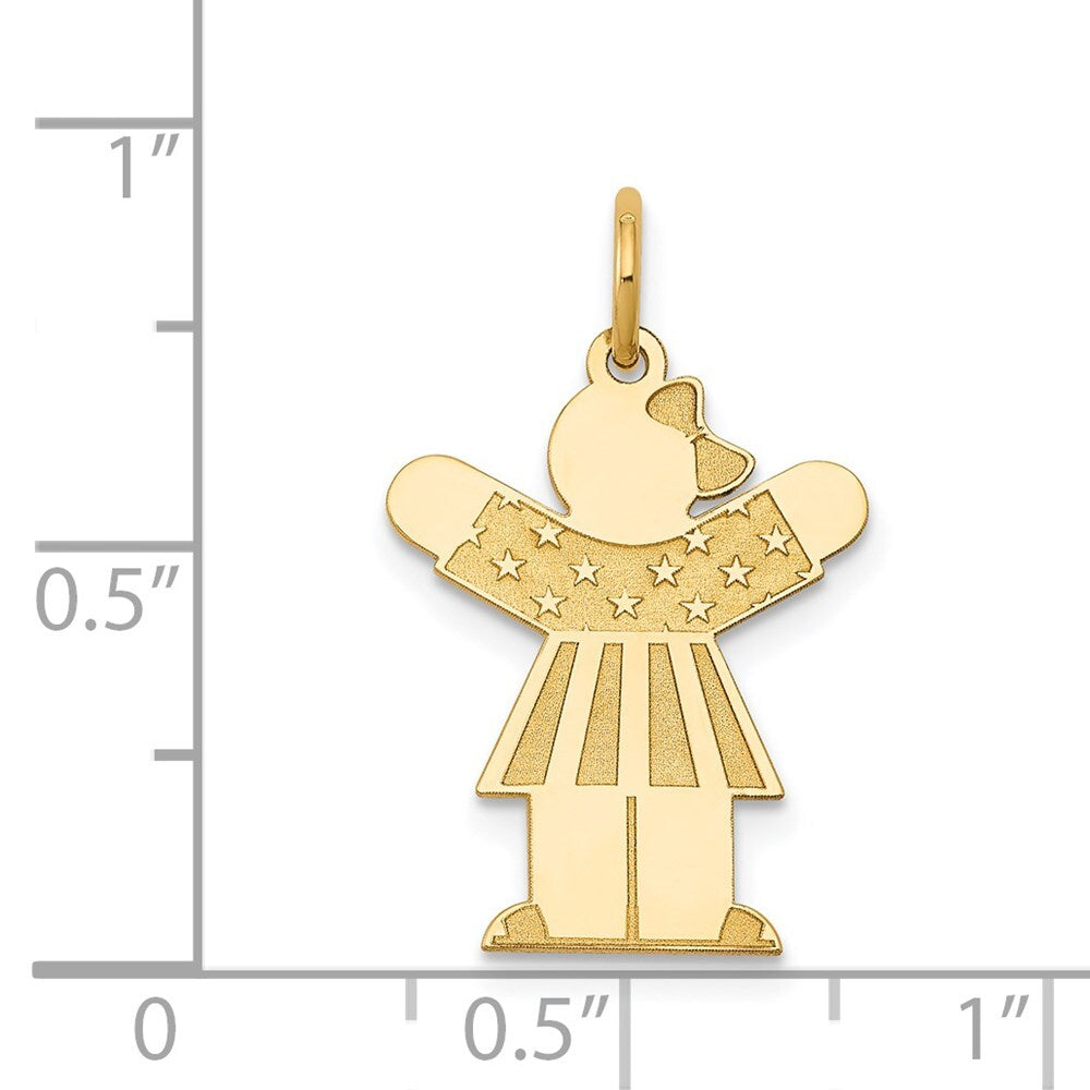 14k Yellow Gold Kid Charm Pendant for Women