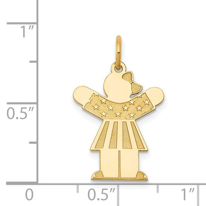 14k Yellow Gold Kid Charm Pendant for Women