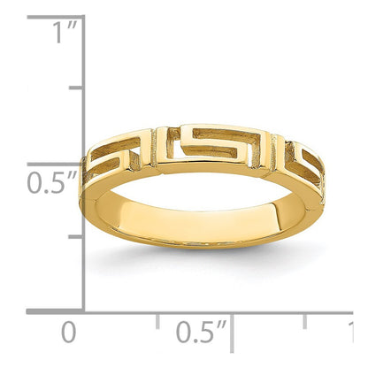 14K Yellow Gold Cut-Out Greek Key Band Size 7