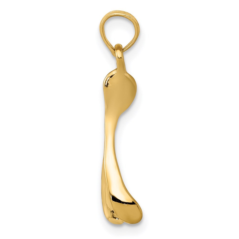 14k Yellow Gold Wishbone Pendant