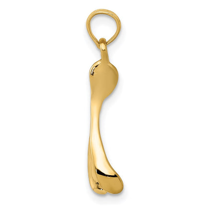 14k Yellow Gold Wishbone Pendant