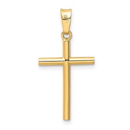 14k Yellow Gold Polished Cross Pendant for Women