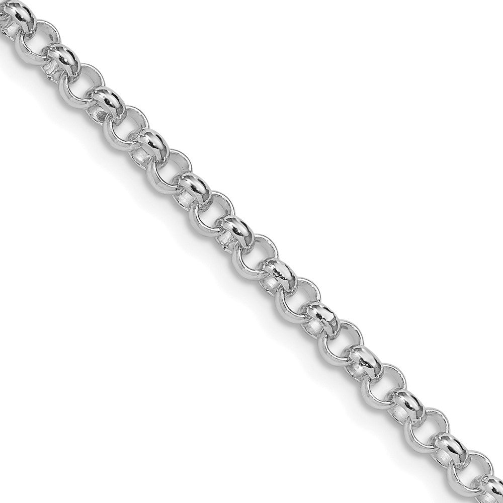 Sterling Silver Rhodium-plated 4mm Rolo Chain Necklace