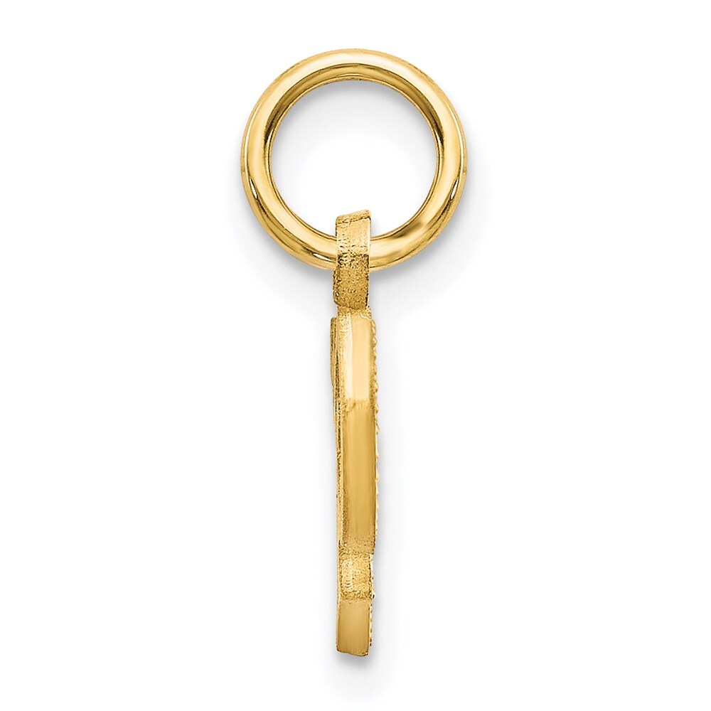 14k Yellow Gold Letter P Initial Charm Pendant for Women