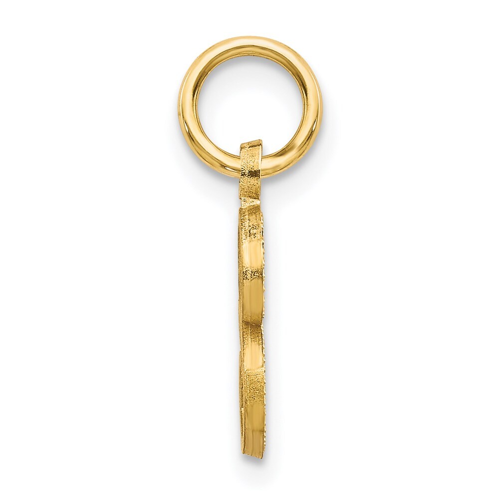 14k Yellow Gold Letter S Initial Charm Pendant for Women