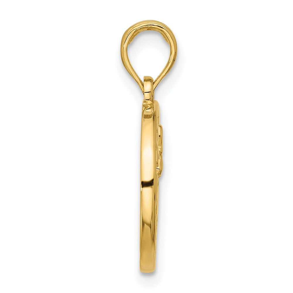 14k Yellow Gold Polished Round Sagittarius Pendant for Women