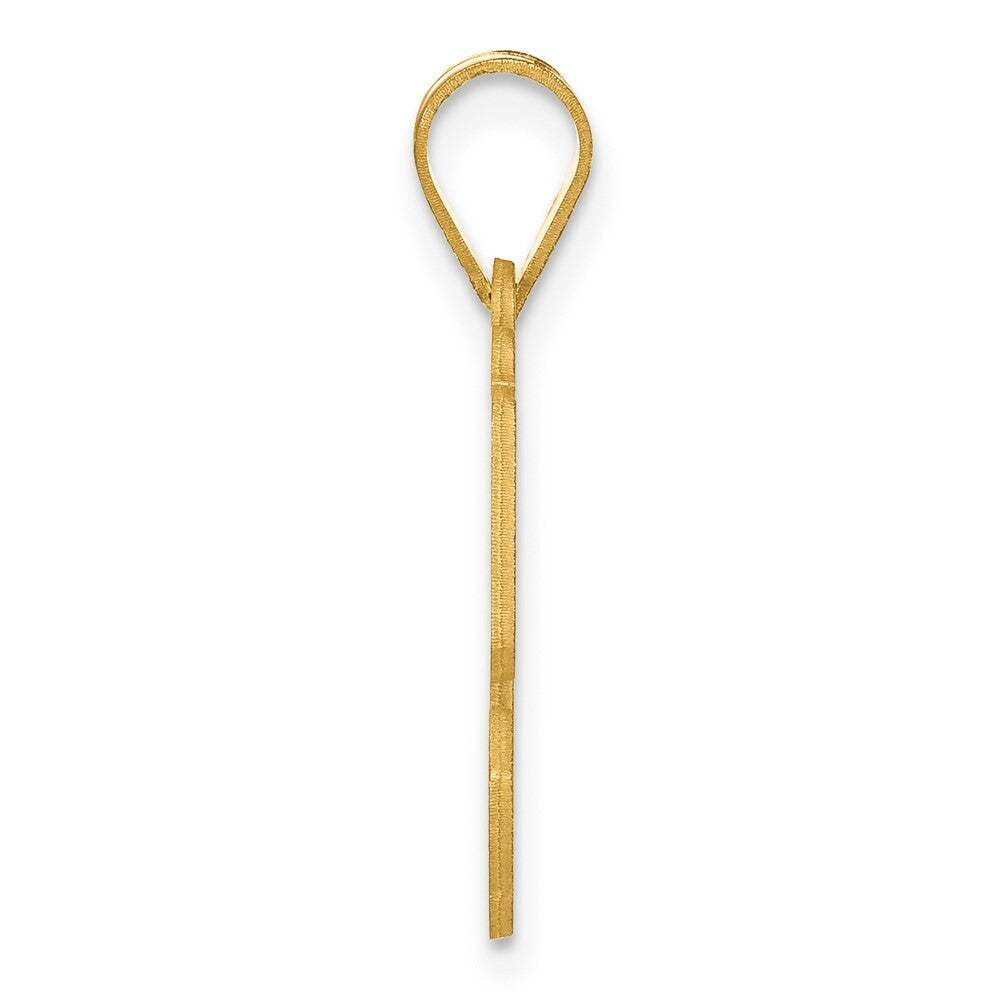 14k Yellow Gold Polished Etched Number 50 Pendant for Women