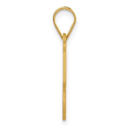 14k Yellow Gold Polished Etched Number 50 Pendant for Women