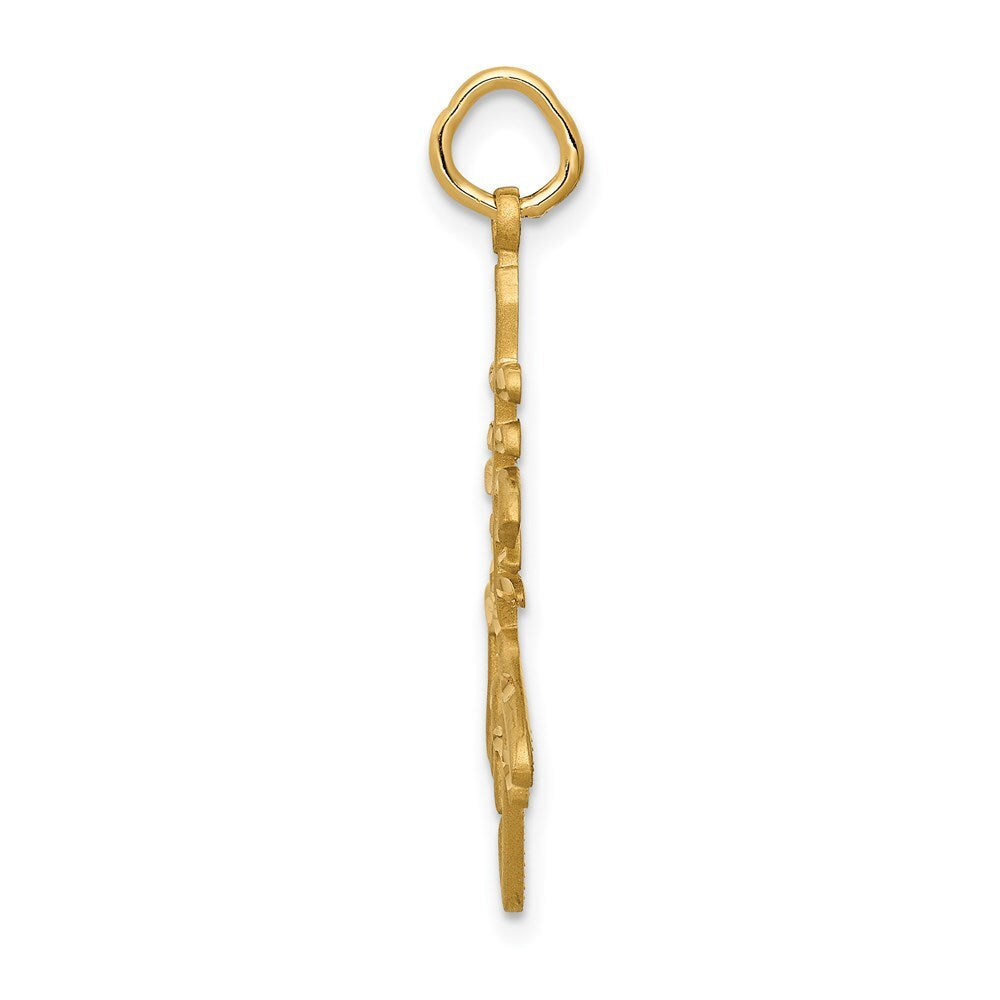 14k Yellow Gold Long Life Charm