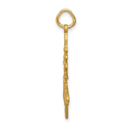 14k Yellow Gold Long Life Charm