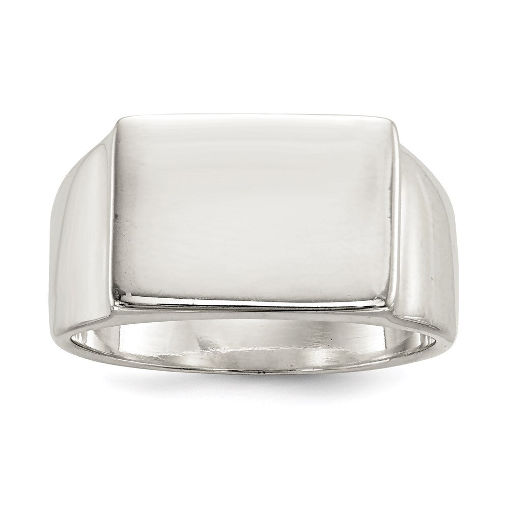 Sterling Silver 12x17mm Closed Back Signet Ring Size 11