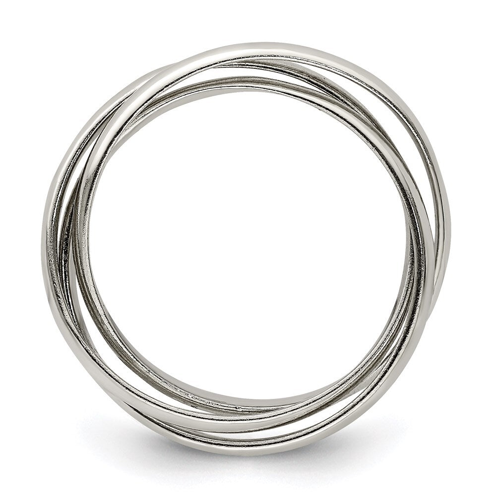 Sterling Silver Triple Intertwining Ring Size 8