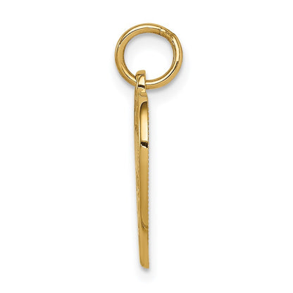 14k Yellow Gold GRANDMA Heart Charm Pendant for Women