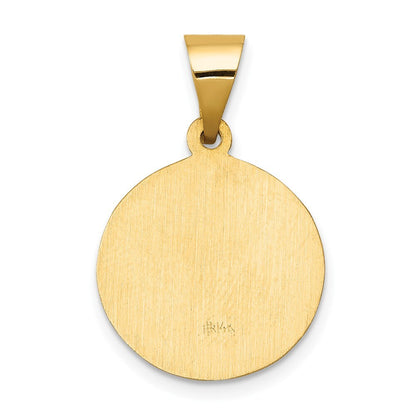 14k Yellow Gold Polished and Satin St John Baptist Medal Hollow Pendant