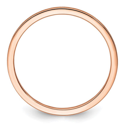 14K Rose Gold 1.2mm Flat Satin Stackable Band Size 9