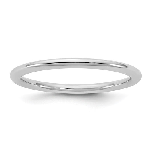 14k White Gold 1.5mm Comfort Fit Band Size 10