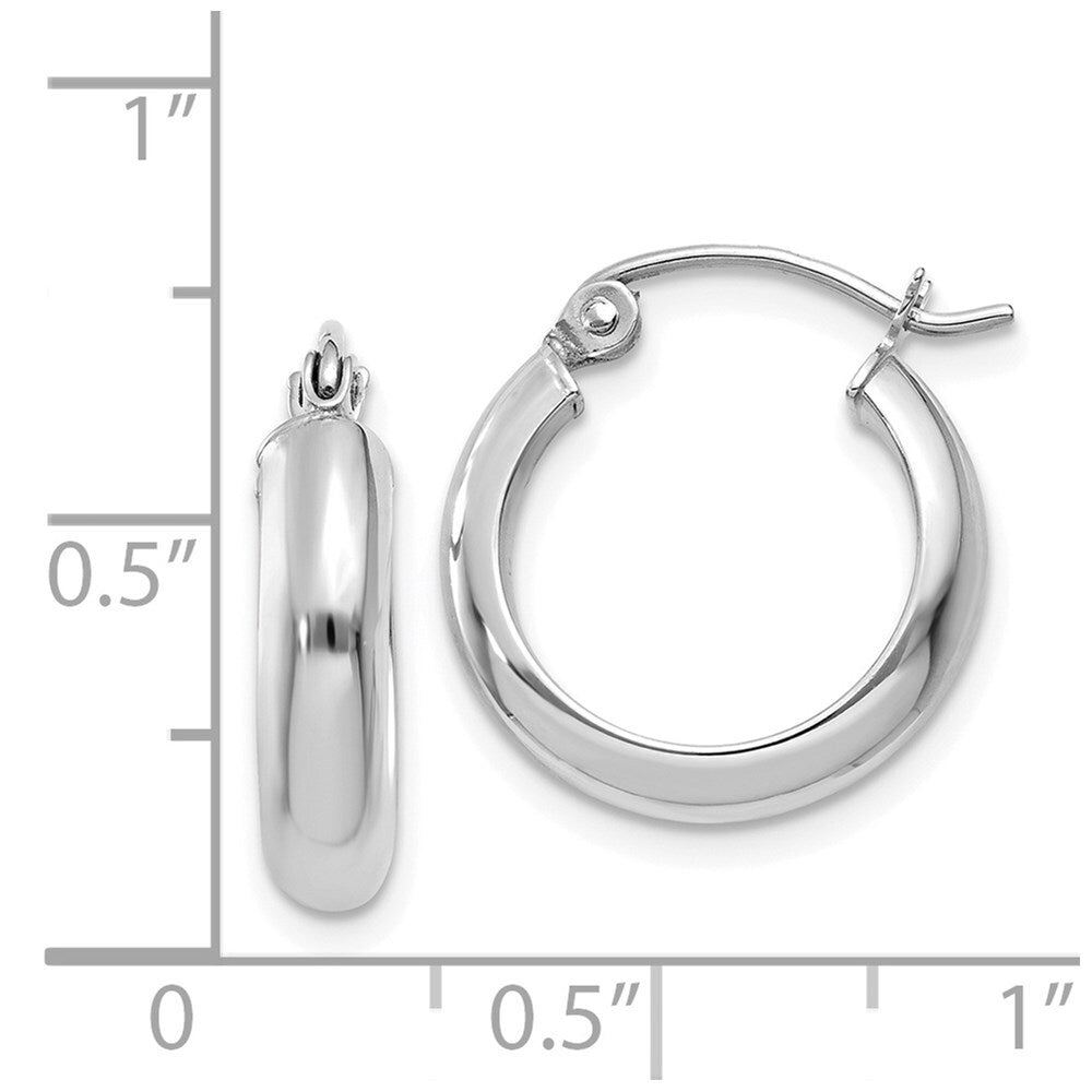 14k White Gold Hoop Earrings Gift for Women