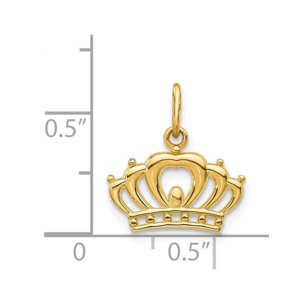 14k Yellow Gold Crown Charm