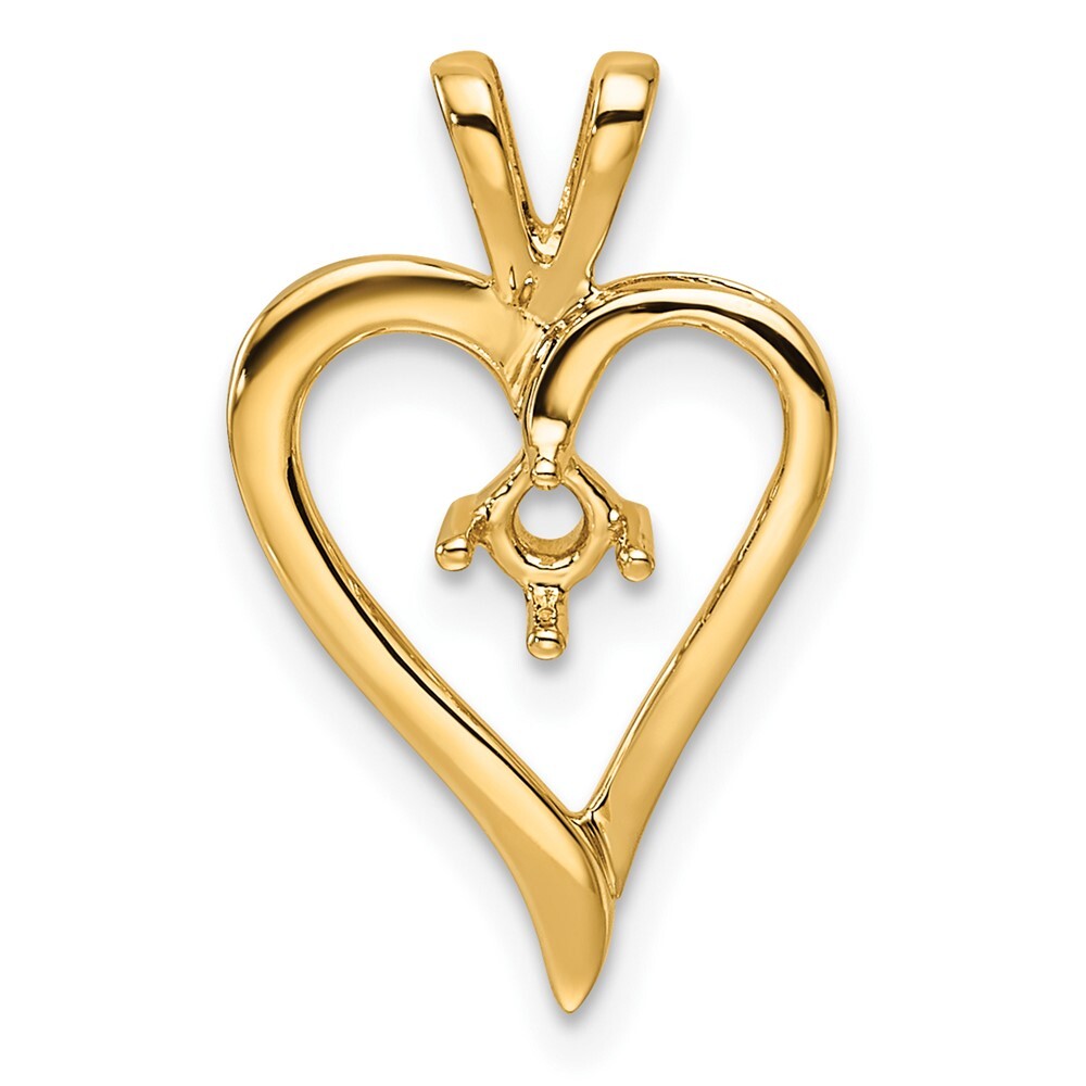 14k Yellow Gold Heart Pendant Mounting for Women