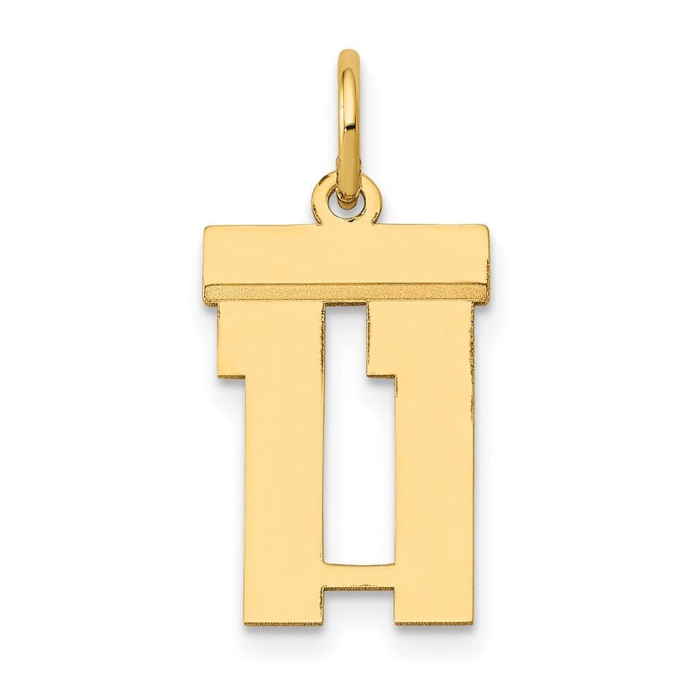 14k Yellow Gold Small Polished Number 11 Charm Pendant for Women