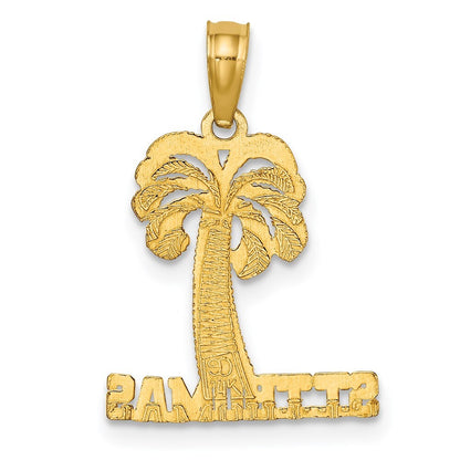 14k Yellow Gold ST. THOMAS Under Palm Tree Charm Pendant for Women