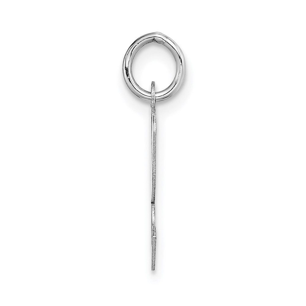 14k White Gold Medium Script Letter K Initial Charm Pendant