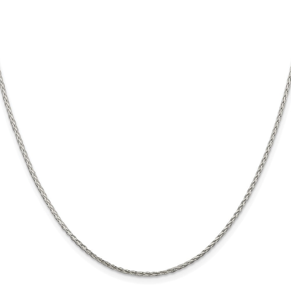 Sterling Silver Rhodium-plated 1.45mm Diamond-cut Round Spiga Chain Necklace