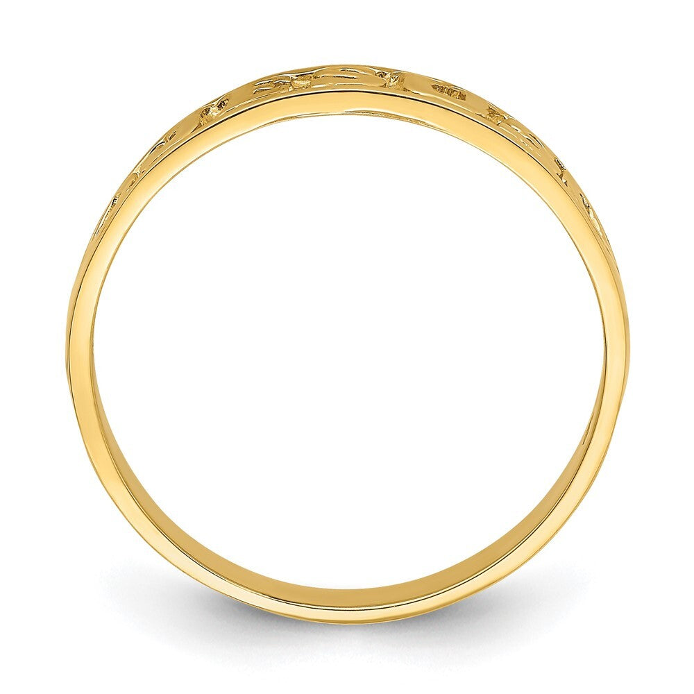 14K Yellow Gold Gold Polished Jesus w/Hearts Ring