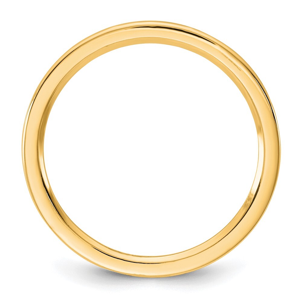 14K Yellow Gold 1mm Standard Flat Comfort Fit Band Size 7
