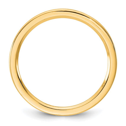 14K Yellow Gold 1mm Standard Flat Comfort Fit Band Size 7