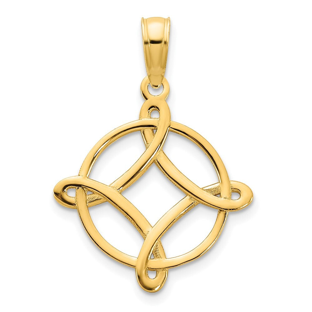 14k Yellow Gold Fancy Design Pendant for Women