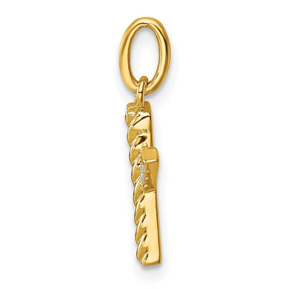 14k Yellow Gold Twisted .05 ct. Diamond Initial X Charm