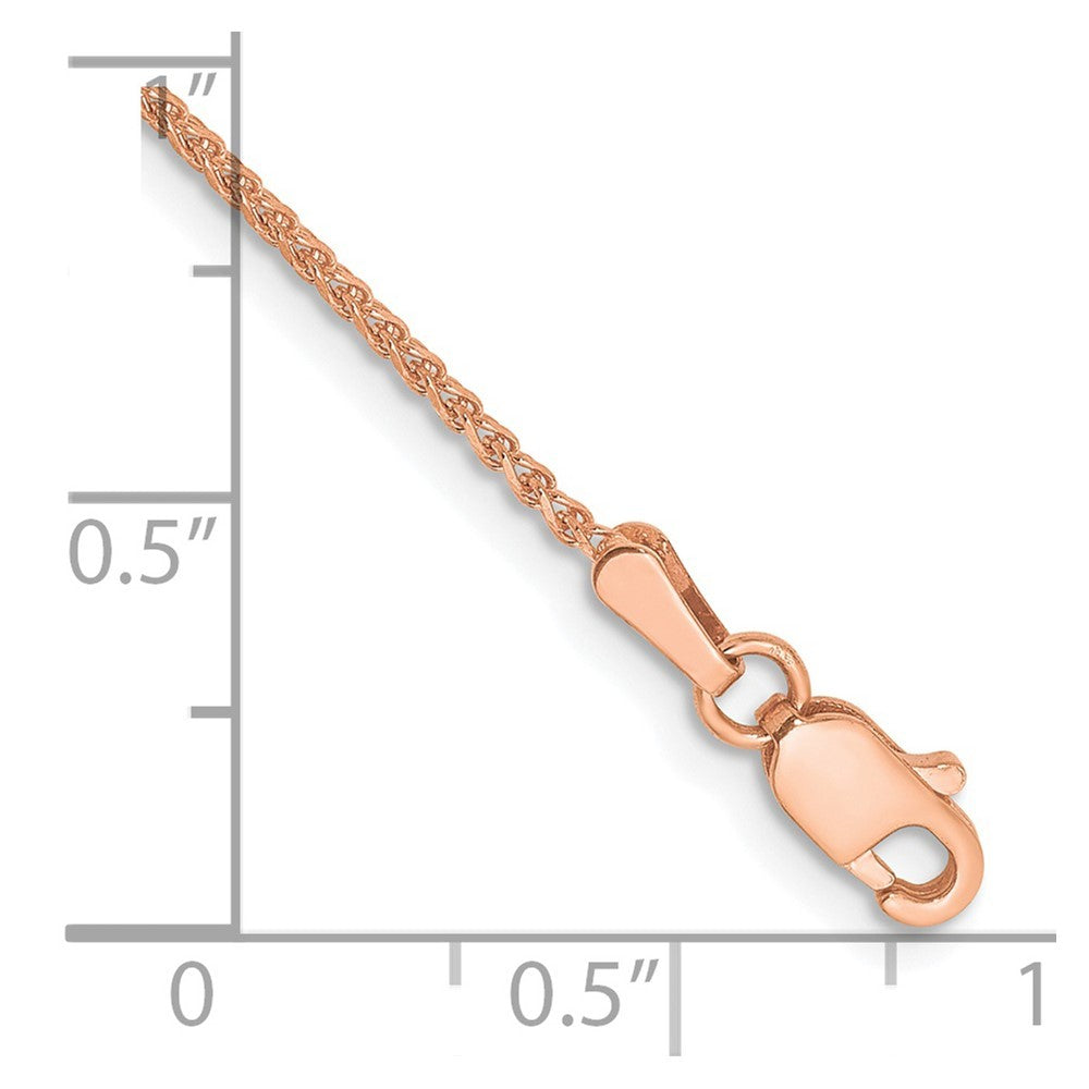 14K Rose Gold 7 inch 1.25mm Diamond-cut Spiga Bracelet