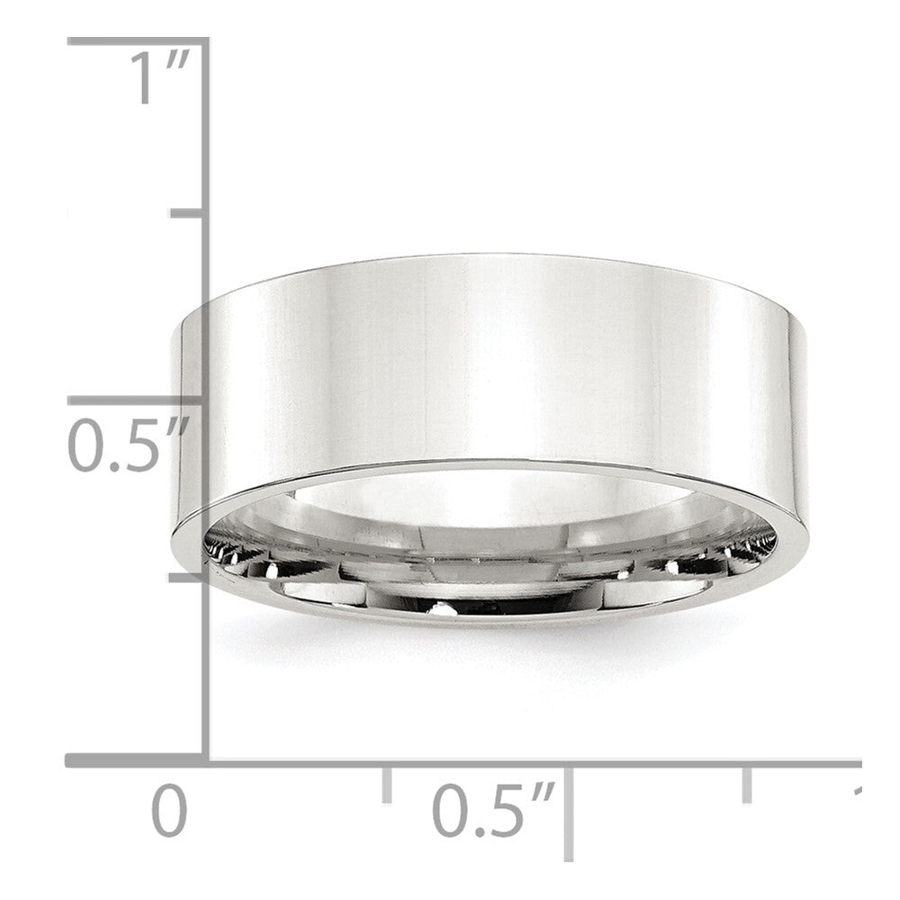 Sterling Silver 8mm Comfort Fit Flat Size 8 Band
