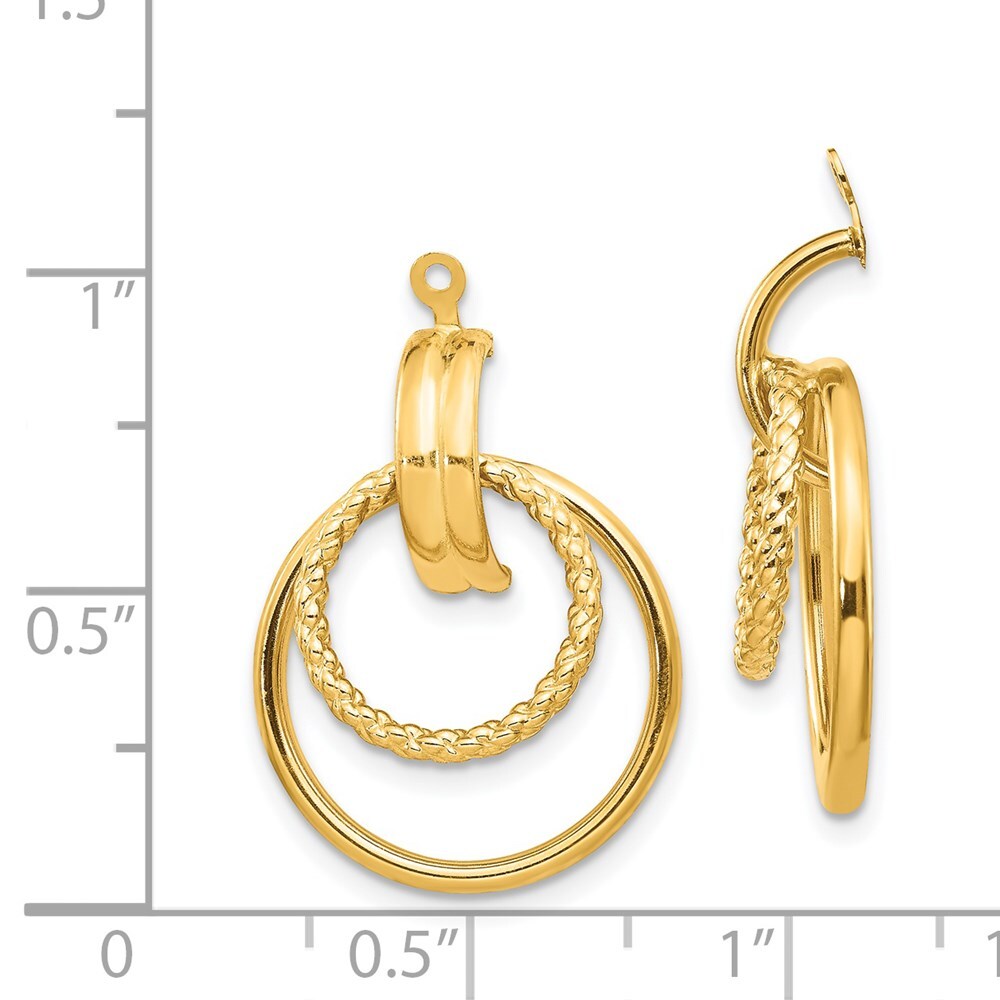 14k Yellow Gold Polished & Twisted Fancy Earring Jackets Gift for Women