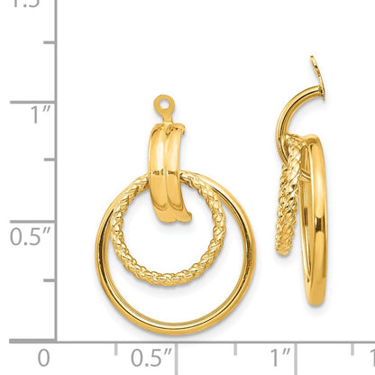 14k Yellow Gold Polished & Twisted Fancy Earring Jackets Gift for Women
