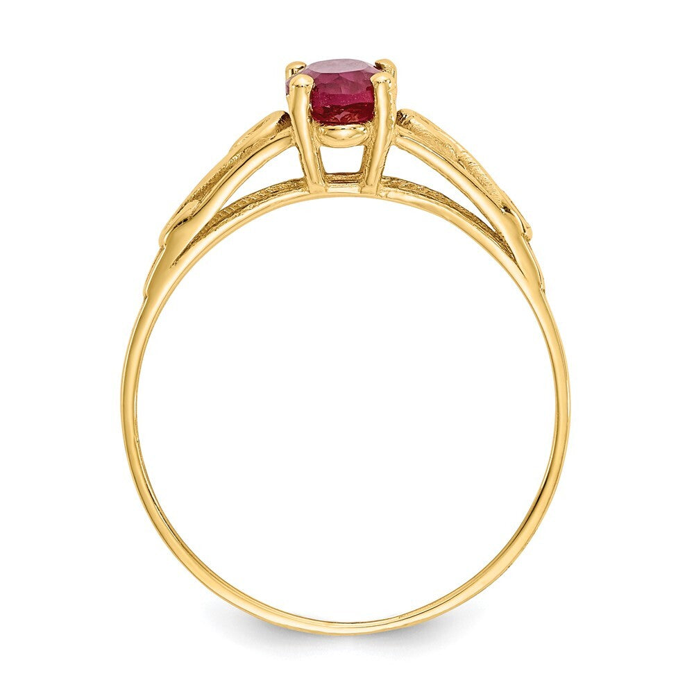 14K Yellow Gold Madi K Synthetic Ruby Ring