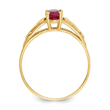 14K Yellow Gold Madi K Synthetic Ruby Ring