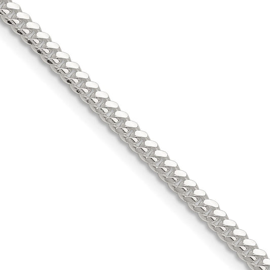 Sterling Silver Polished 2.9mm Domed Curb Chain Necklace