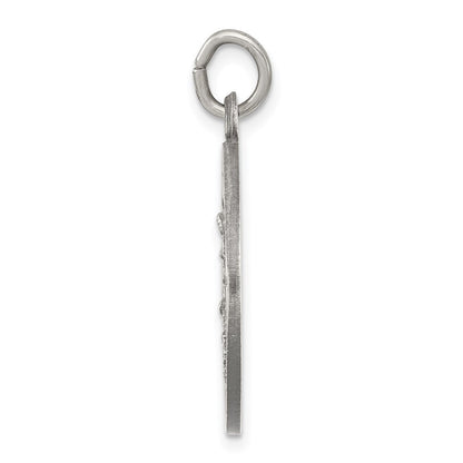 Sterling Silver Antiqued Guardian Angel Medal Pendant