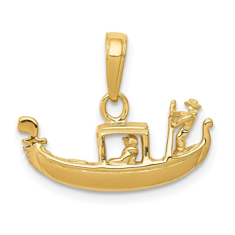14k Yellow Gold Solid Polished 3-D Gondola Pendant