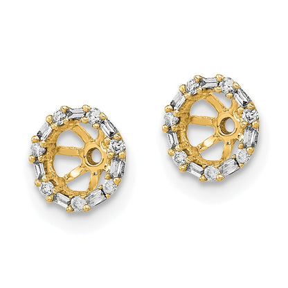 14k Yellow Gold Diamond Earring Jackets Gift for Women