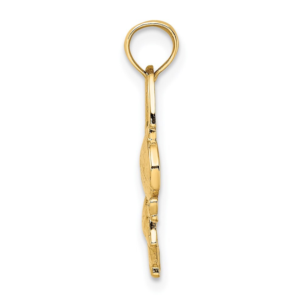 14k Yellow Gold Girl with Jump Rope Charm Pendant for Women