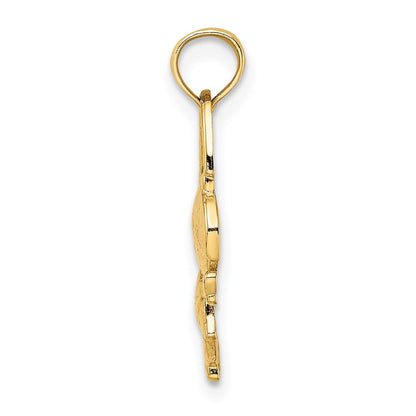 14k Yellow Gold Girl with Jump Rope Charm Pendant for Women