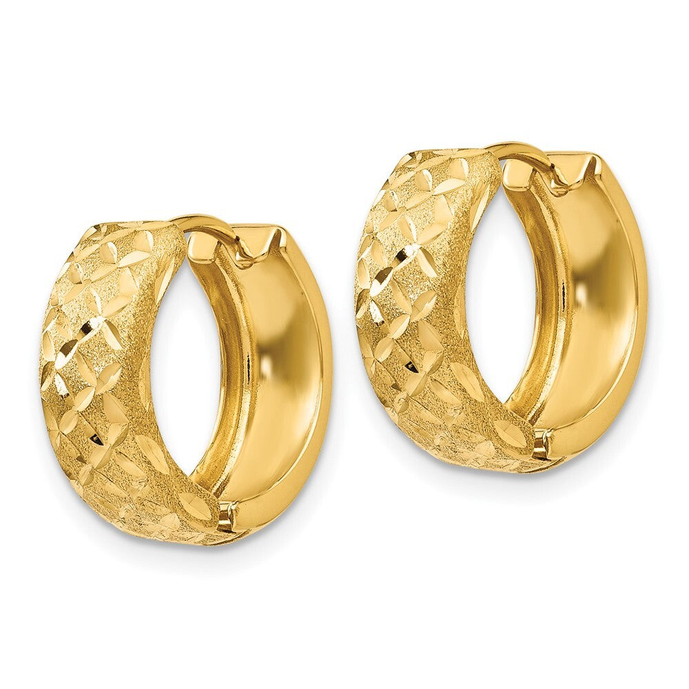 14k Yellow Gold 5mm Hinged Hoop Earrings Gift for Women