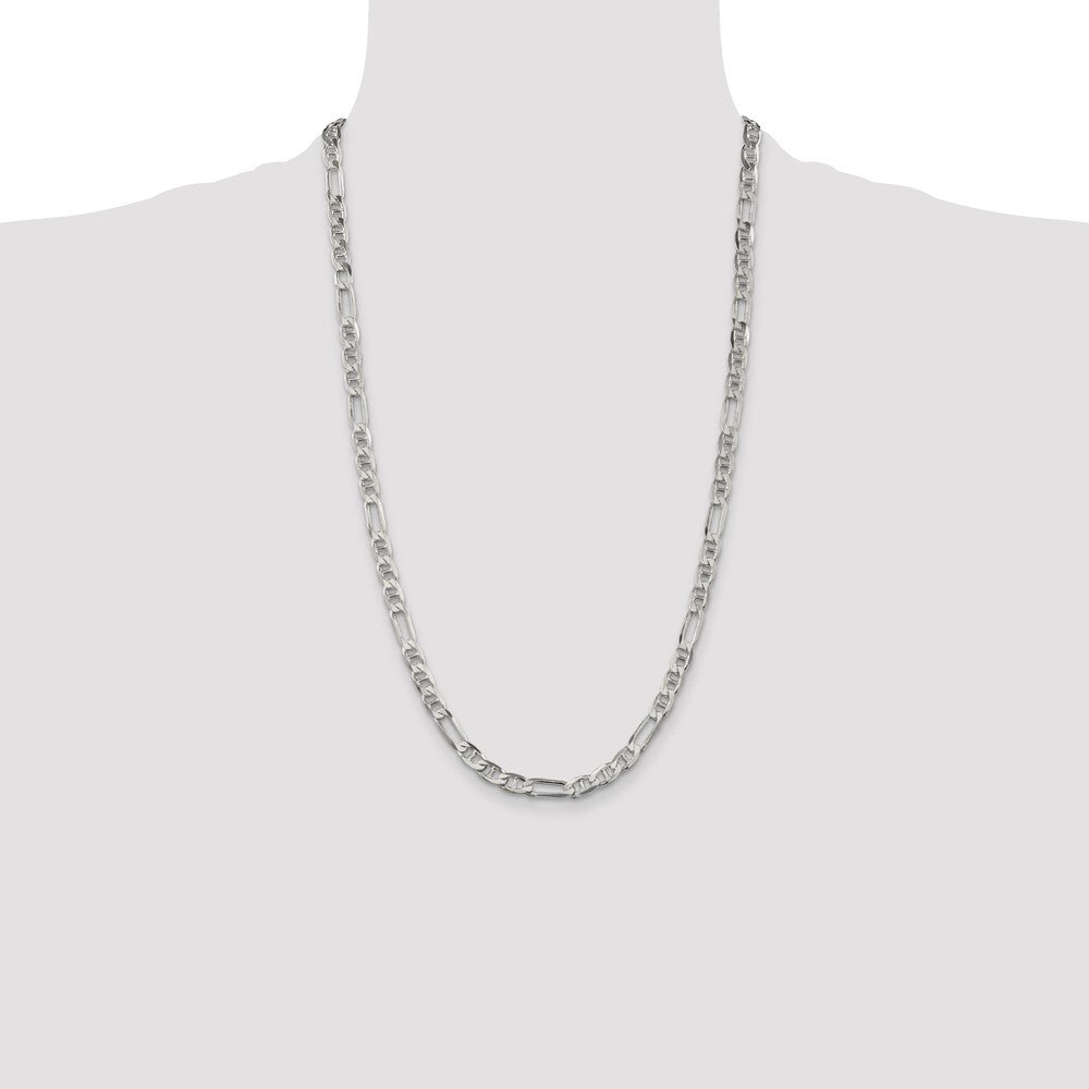 Sterling Silver 5.5mm Figaro Anchor Chain