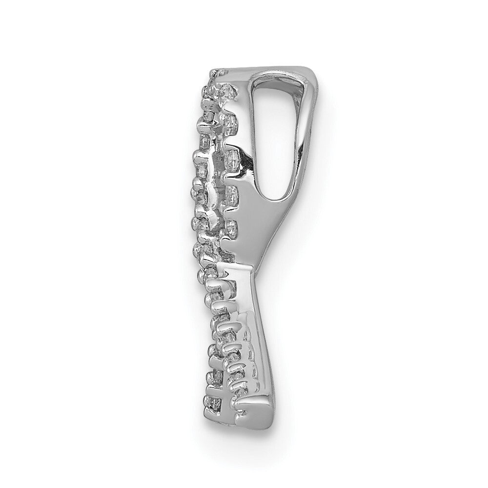 14k White Gold Awareness 1/10ct. Diamond Slide Pendant for Women