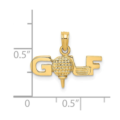 14k Yellow Gold Solid Polished GOLF Charm